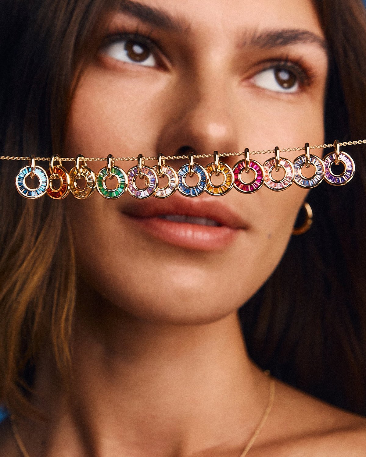 August Baguette Birthstone Charm