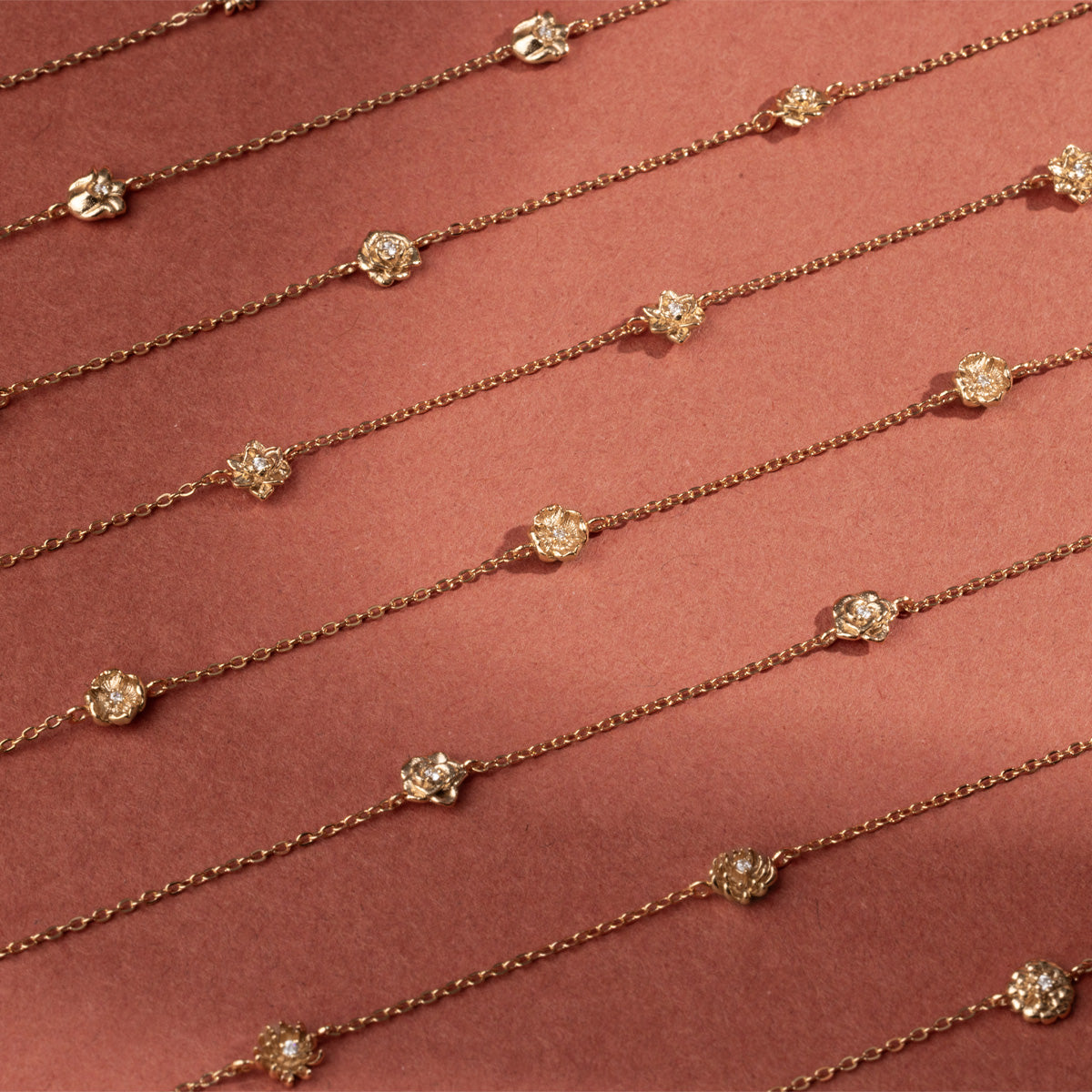 October CZ Birth Flower Station Necklace