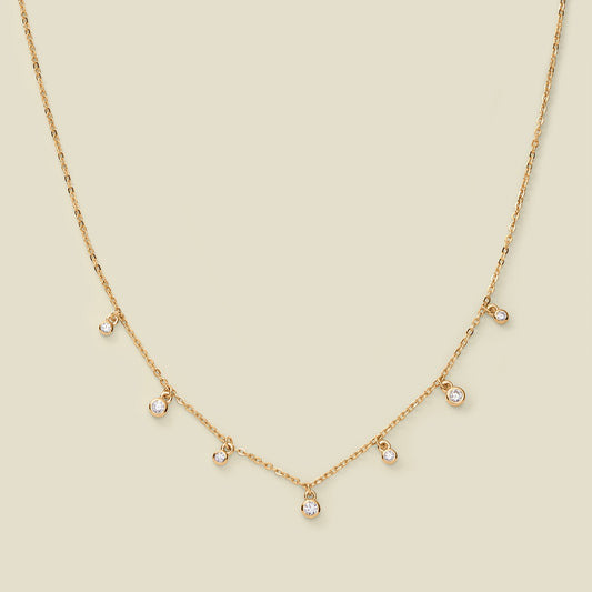 CZ Poppy Floating Necklace