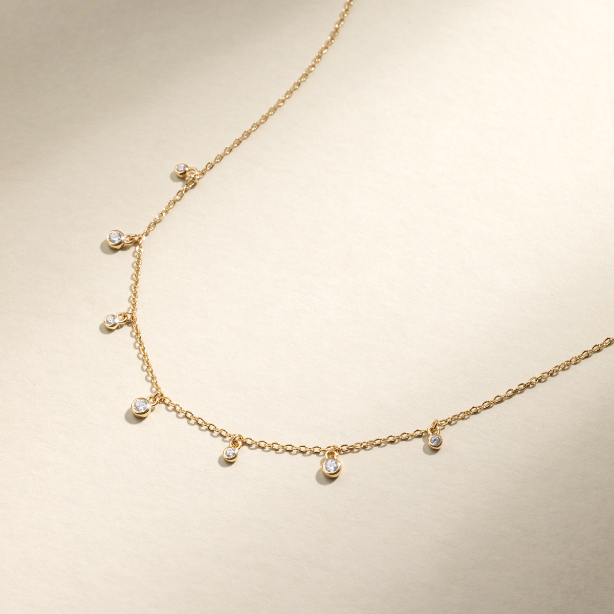 CZ Poppy Floating Necklace