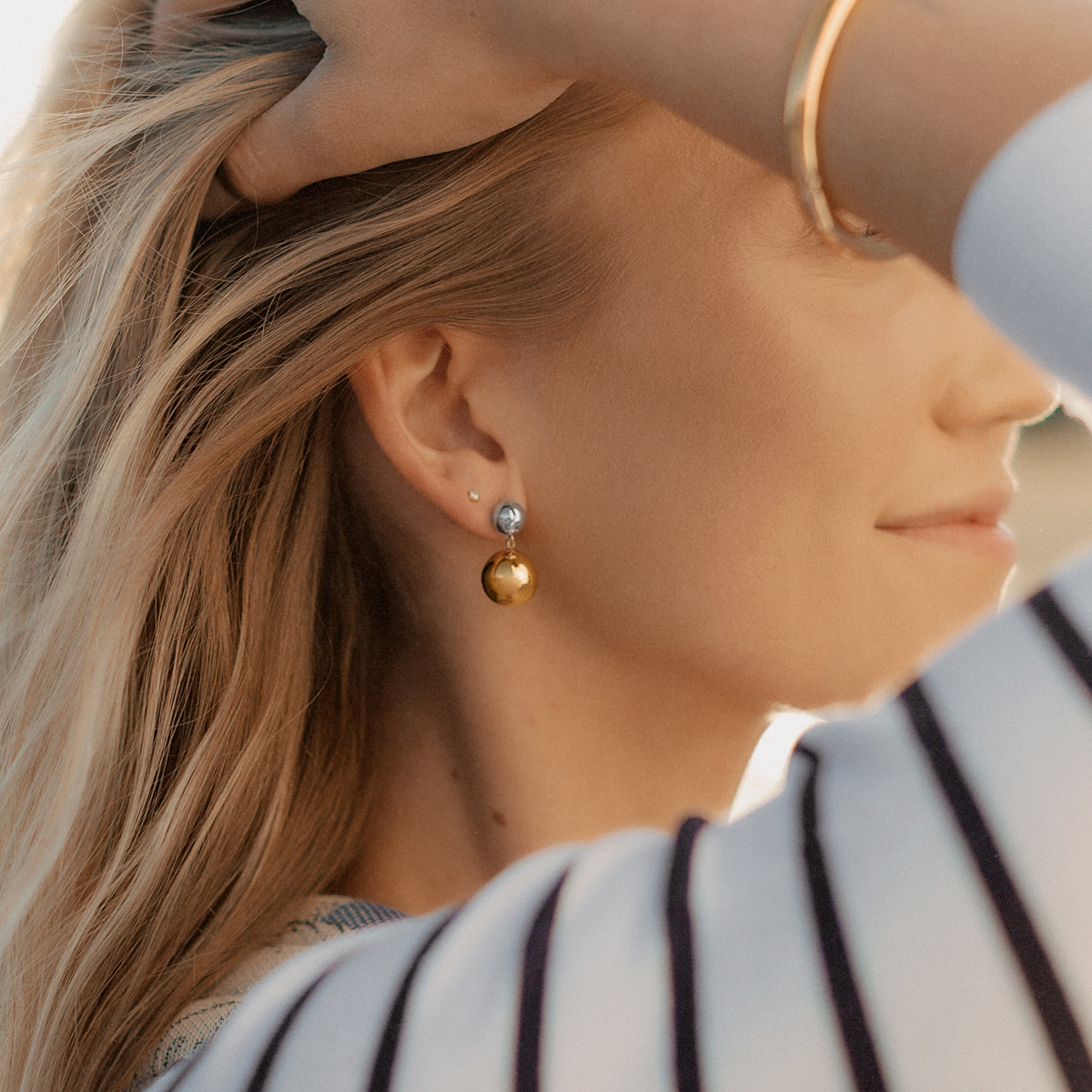 Sol Drop Stud Earrings