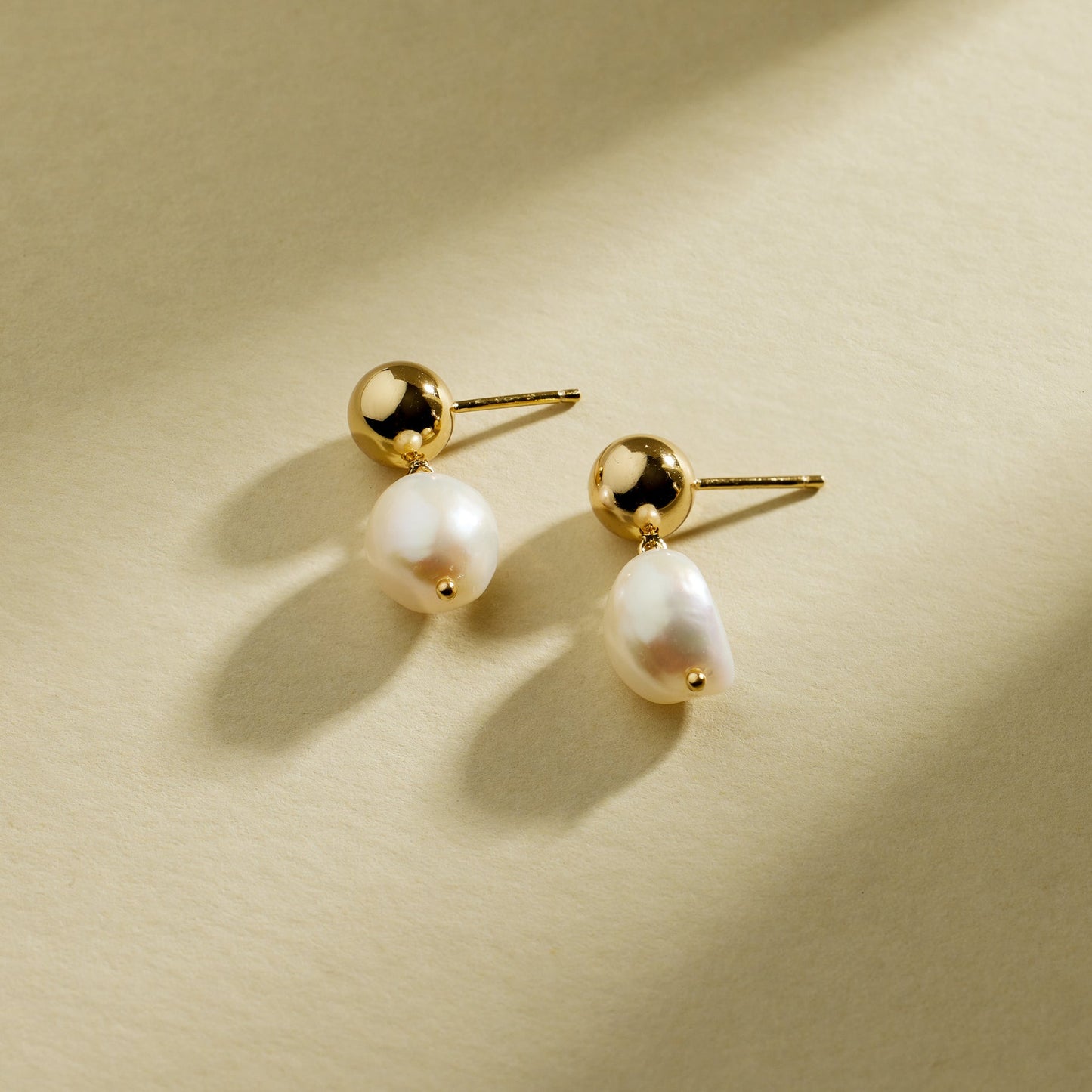 Drop Pearl Stud Earrings
