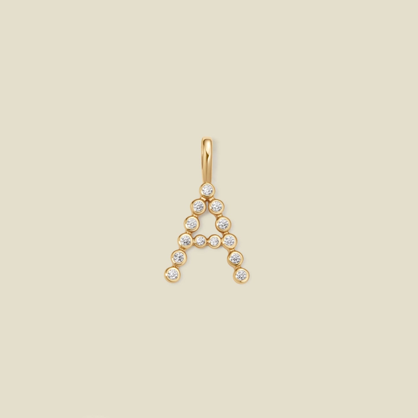 CZ Poppy Initial A Charm Gold Vermeil Add Ons