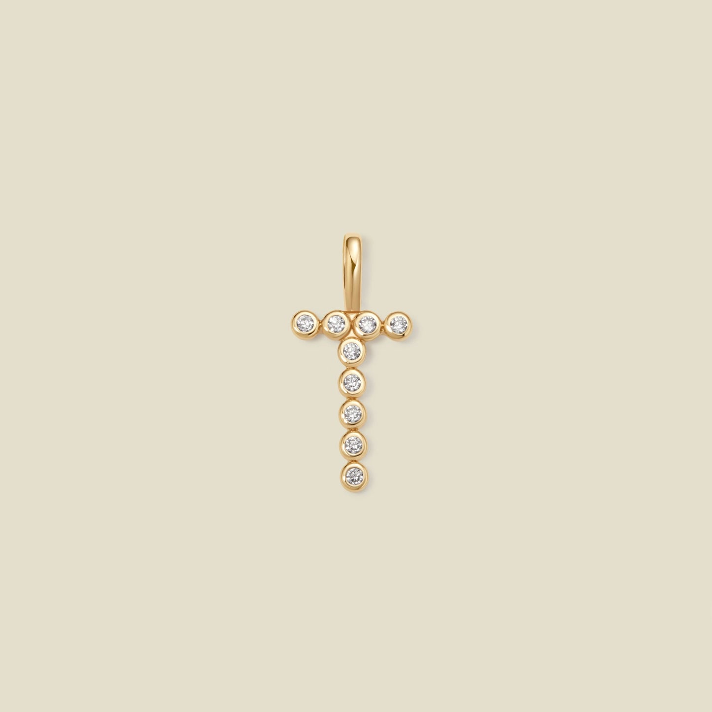 CZ Poppy Initial T Charm Gold Vermeil Add Ons