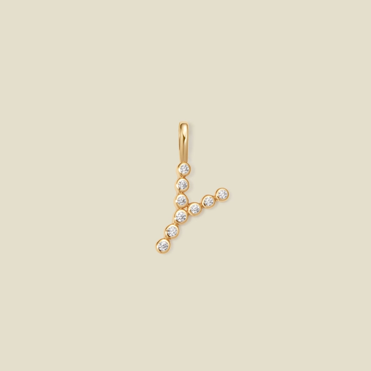 CZ Poppy Initial Y Charm Gold Vermeil Add Ons