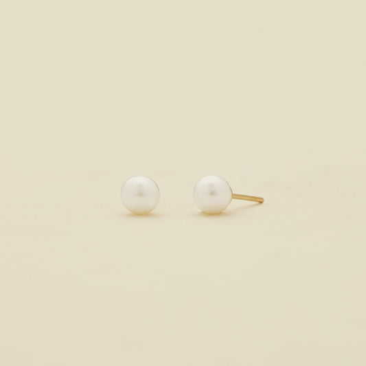 Pearl Stud Earrings Gold Vermeil Earring