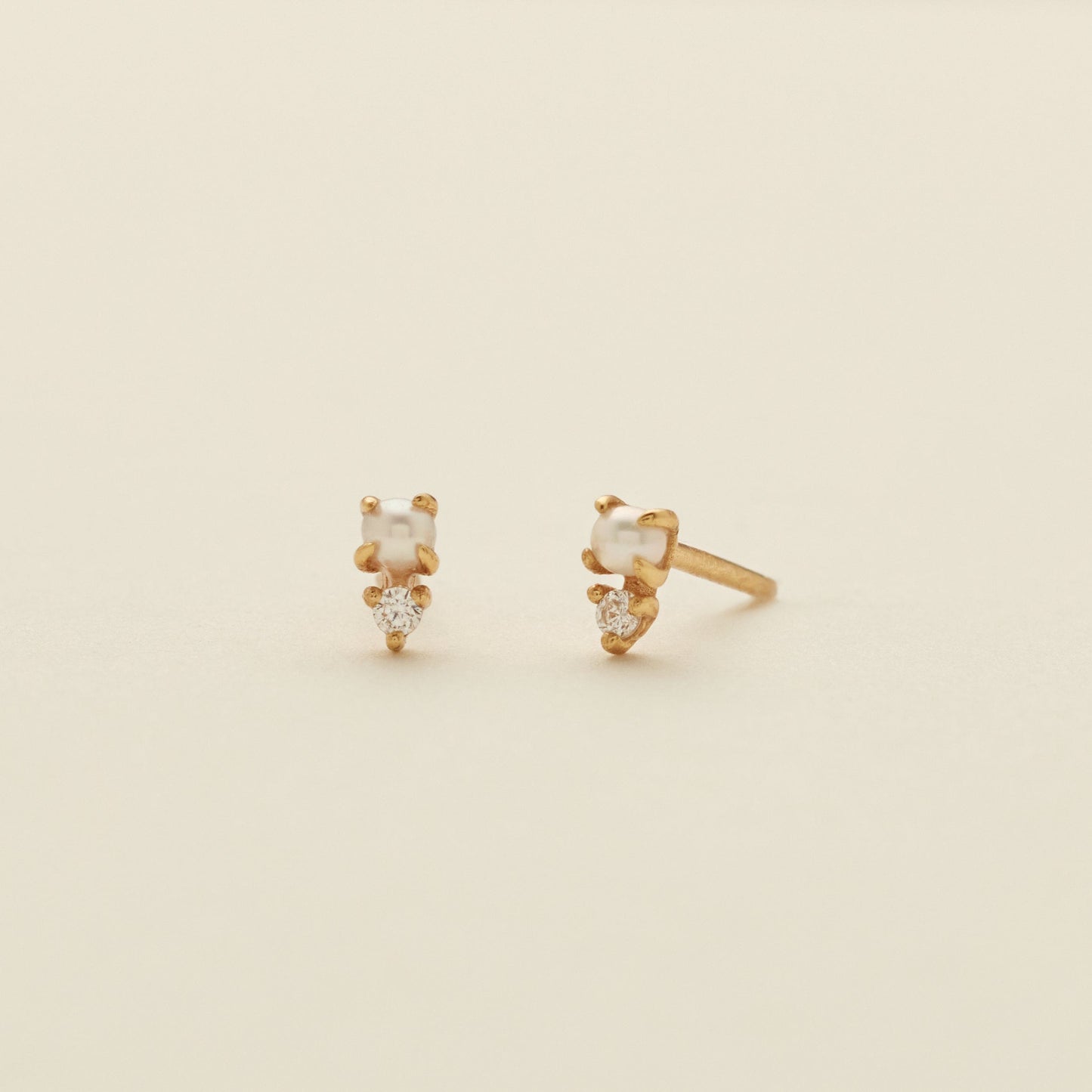 Petite Pearl Stud Earrings Gold Vermeil Earring