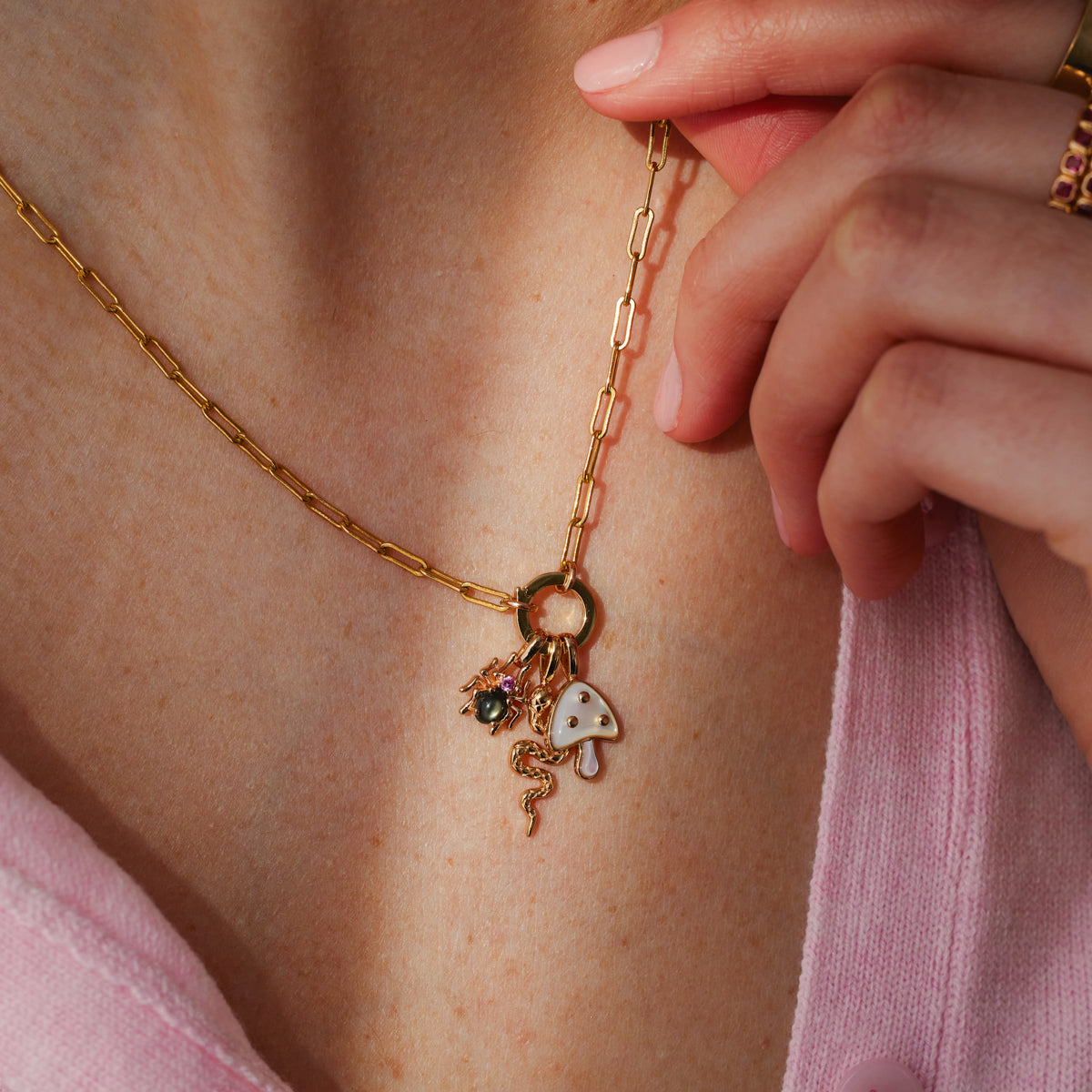 Spider Gemstone Charm