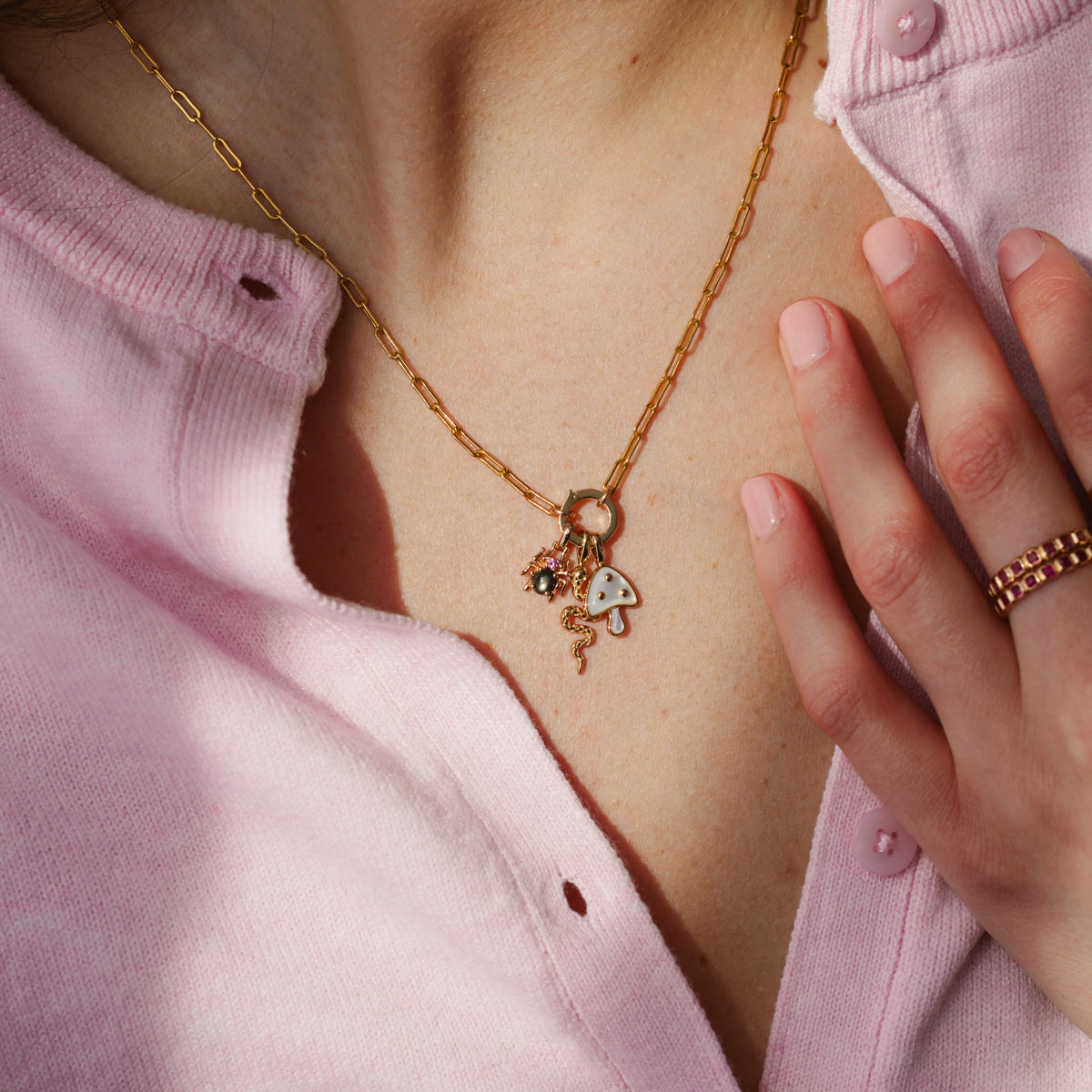 Spider Gemstone Charm