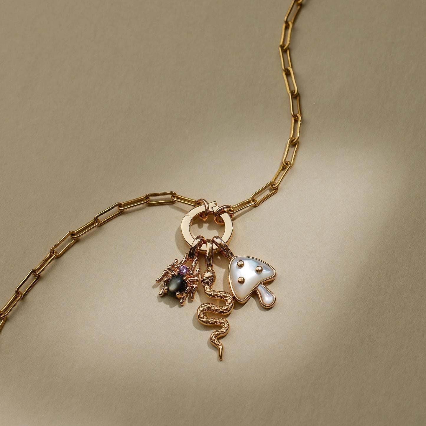 Spider Gemstone Charm