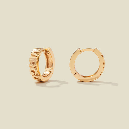 Virgo Huggie Hoop Earrings Gold Vermeil Earring