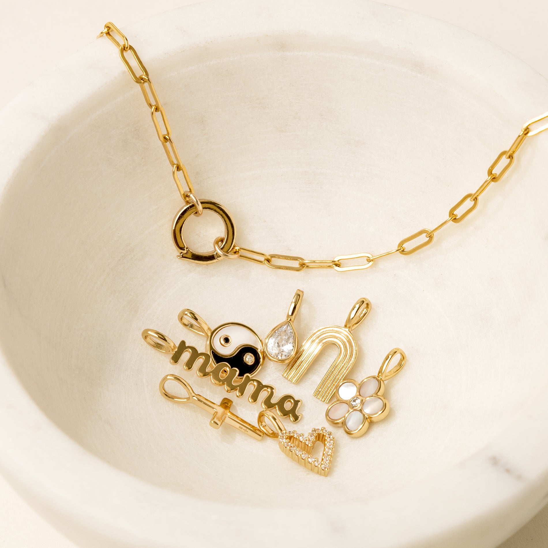 Jude Charm Necklace Gold Filled / with Link Lock