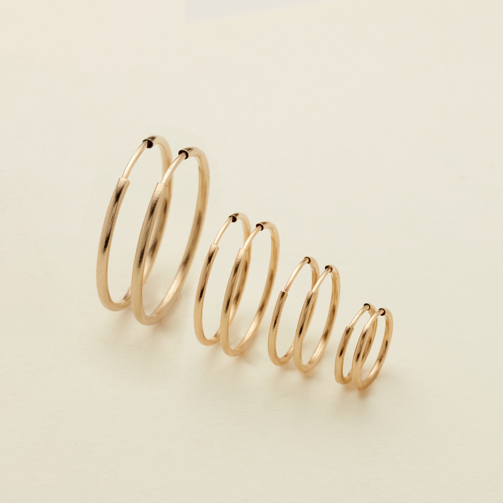 Made by Mary Live in Hoop Earrings | Minimal,Classic,Light,Comfortable Rose Gold Filled / 30mm