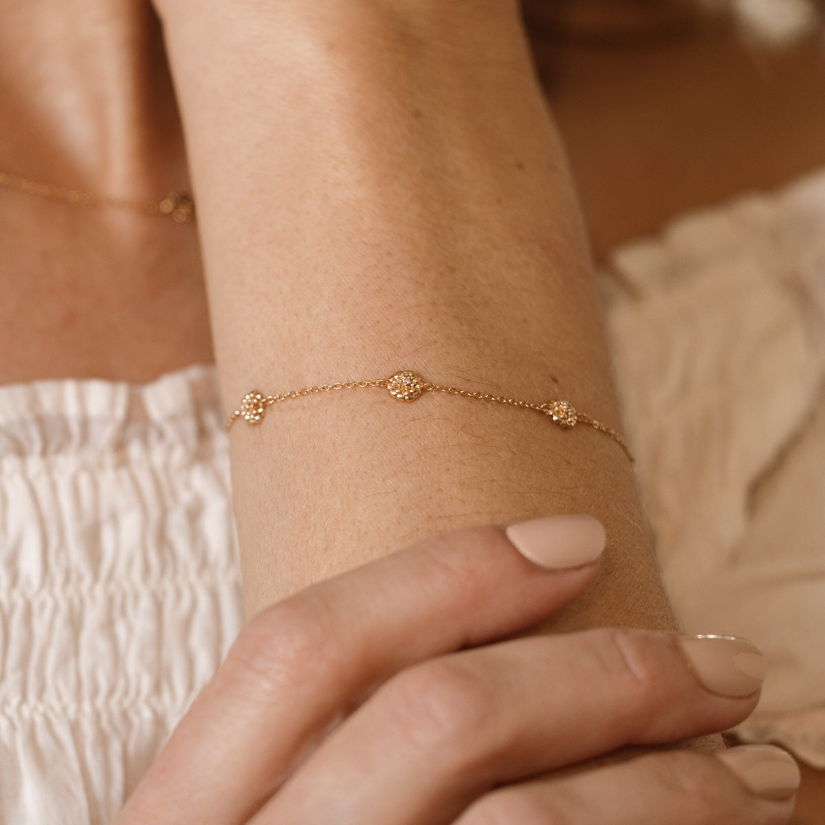 October CZ Birth Flower Station Bracelet