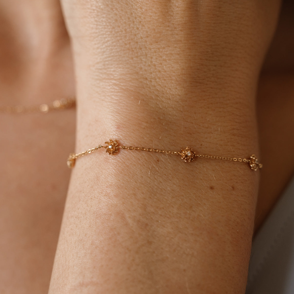 November CZ Birth Flower Station Bracelet