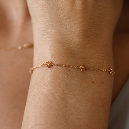 November CZ Birth Flower Station Bracelet