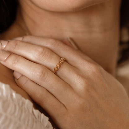 November CZ Birth Flower Eternity Ring