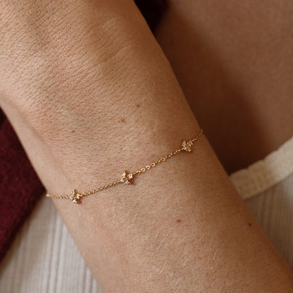 December CZ Birth Flower Station Bracelet