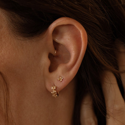 December CZ Birth Flower Stud Earrings