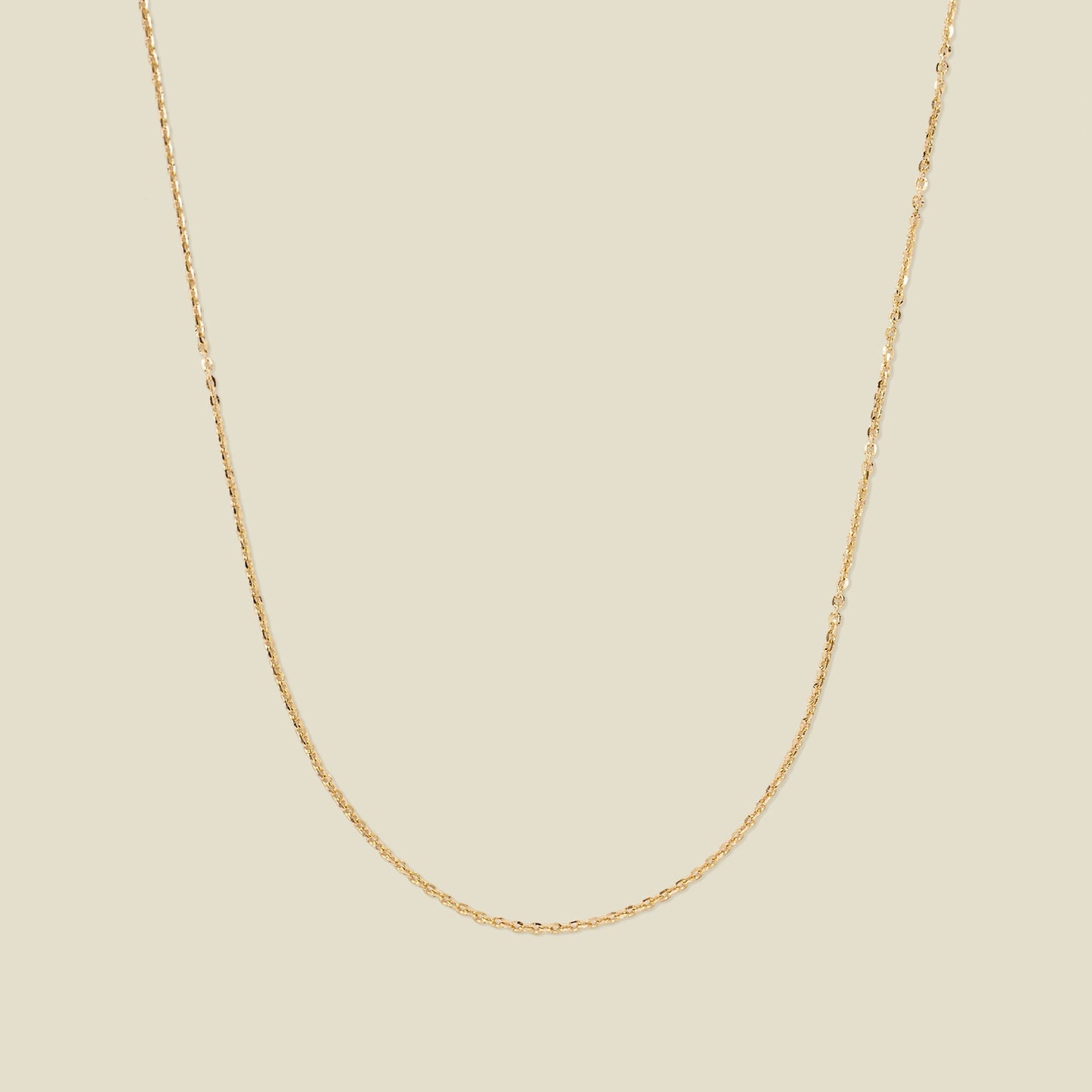 14k Adjustable Flat Cable Chain 14k Solid Gold Necklace