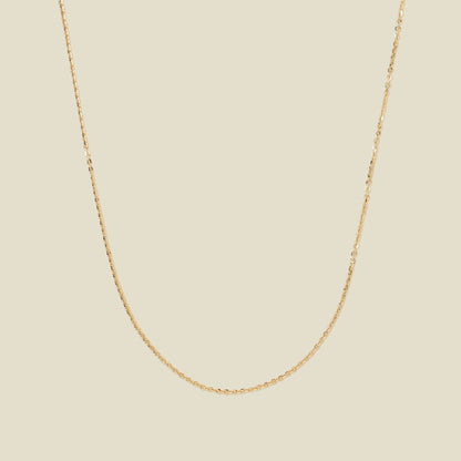 14k Adjustable Flat Cable Chain 14k Solid Gold Necklace