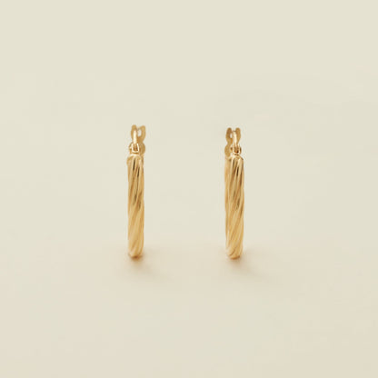 14k Solid Gold Twisted Hoop Earrings 14k Solid Gold Earring