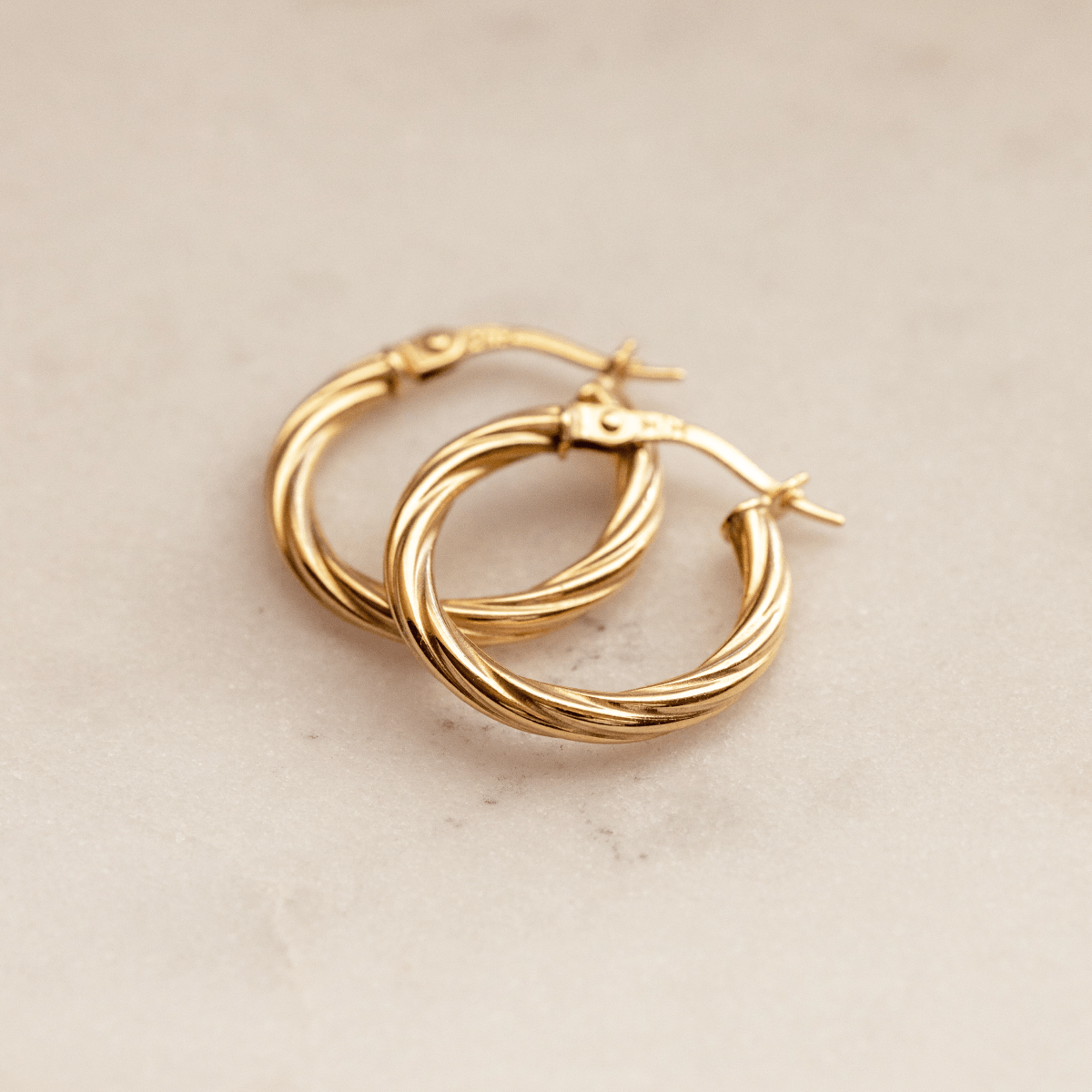 14k Solid Gold Twisted Hoop Earrings 14k Solid Gold Earring