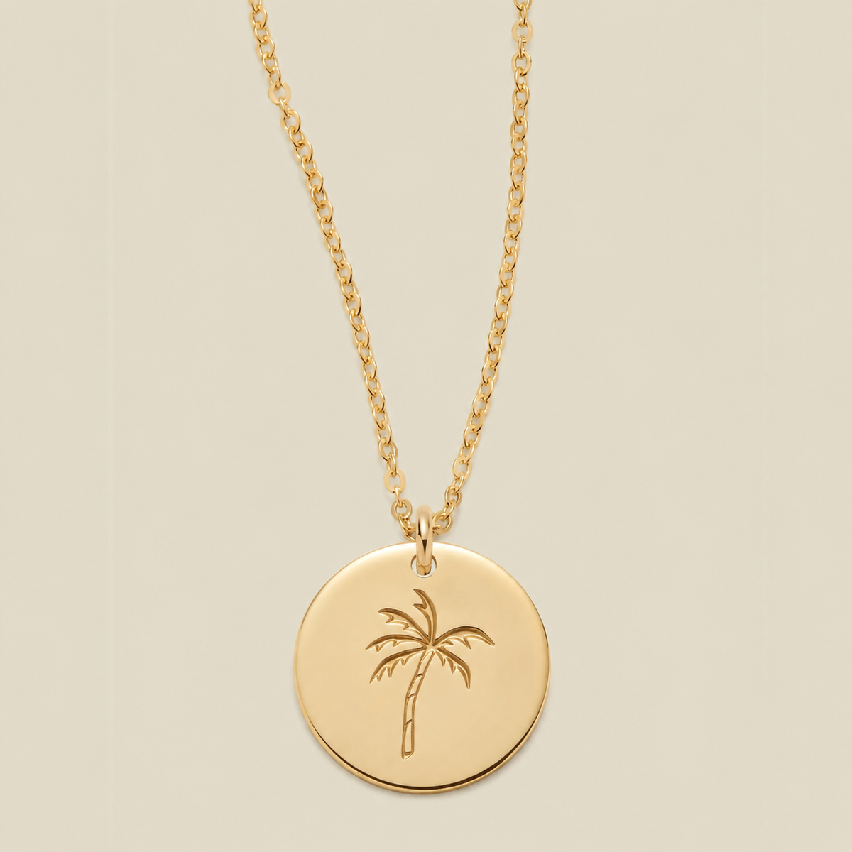 Palm Tree Disc Necklace