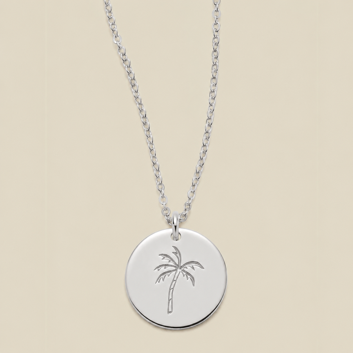 Palm Tree Disc Necklace