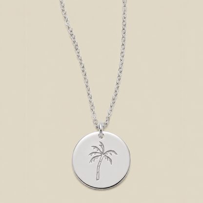 Palm Tree Disc Necklace