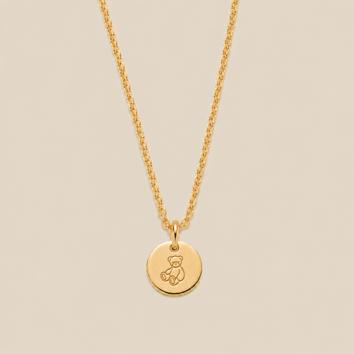 Teddy Bear Disc Necklace