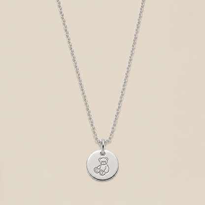 Teddy Bear Disc Necklace