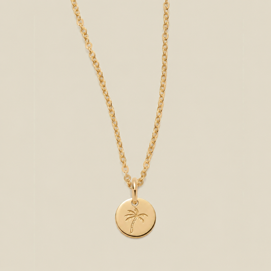 Palm Tree Disc Necklace