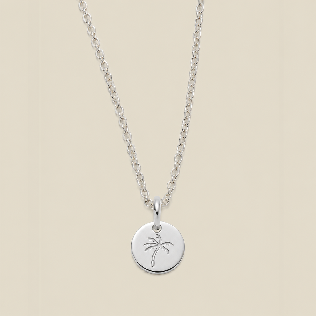 Palm Tree Disc Necklace