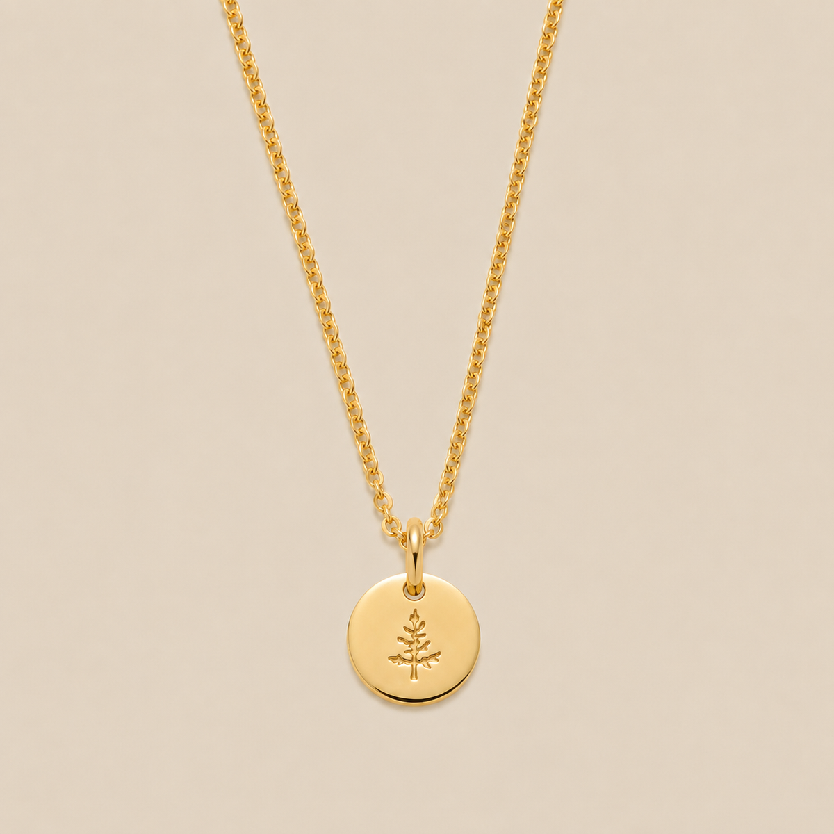 Pine Tree Disc Necklace