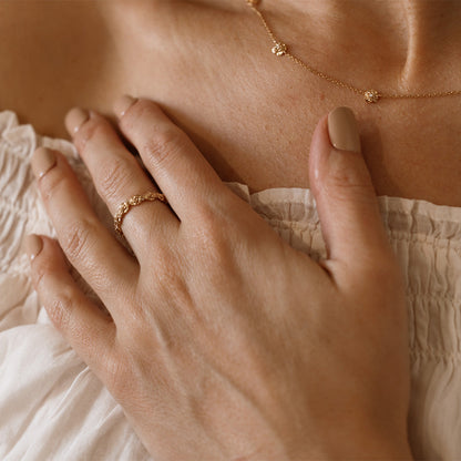 January CZ Birth Flower Eternity Ring