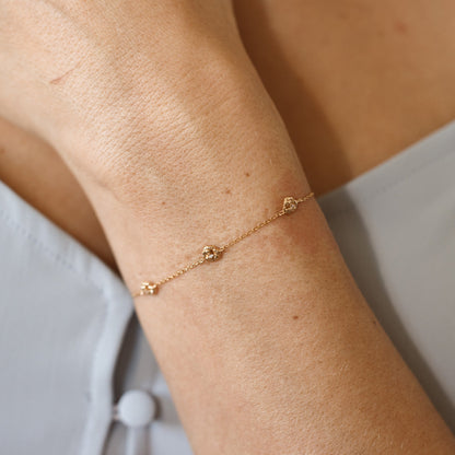 February CZ Birth Flower Station Bracelet