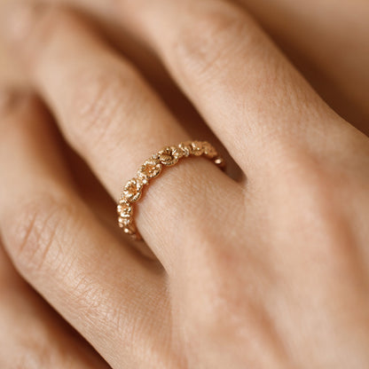 February CZ Birth Flower Eternity Ring
