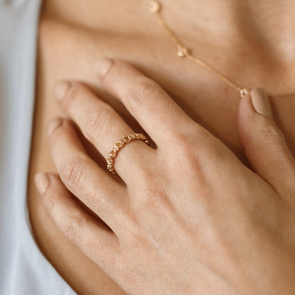 February CZ Birth Flower Eternity Ring