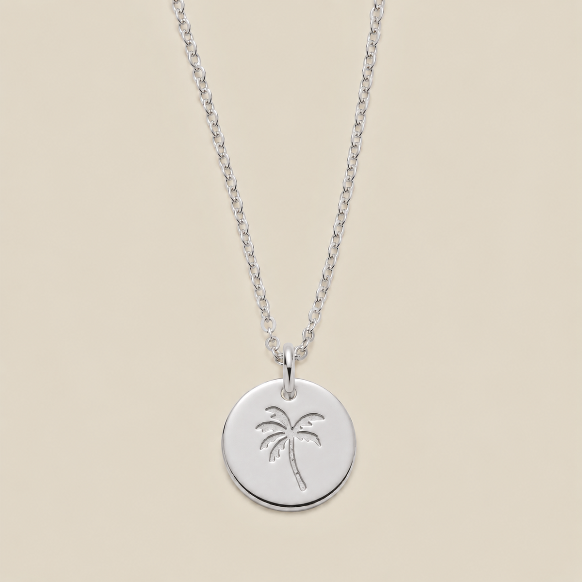 Palm Tree Disc Necklace