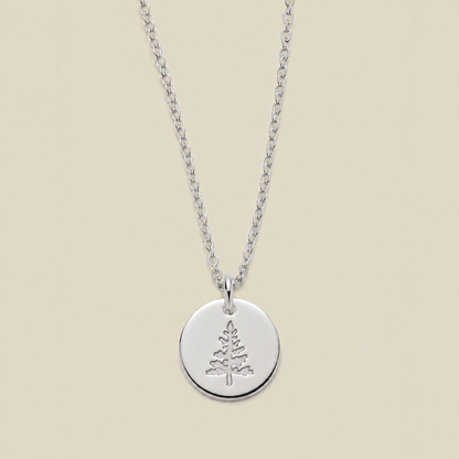 Pine Tree Disc Necklace