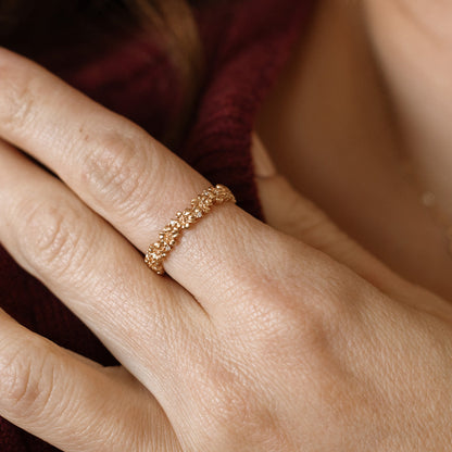 March CZ Birth Flower Eternity Ring