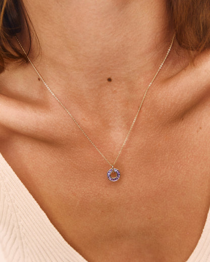 March Baguette Birthstone Necklace