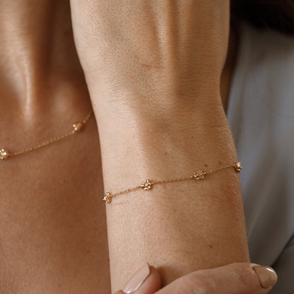 May CZ Birth Flower Station Bracelet