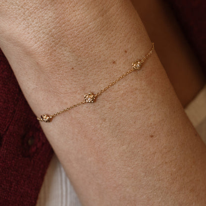 June CZ Birth Flower Station Bracelet