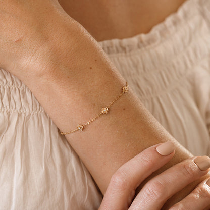 July CZ Birth Flower Station Bracelet