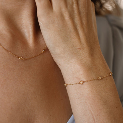 August CZ Birth Flower Station Bracelet