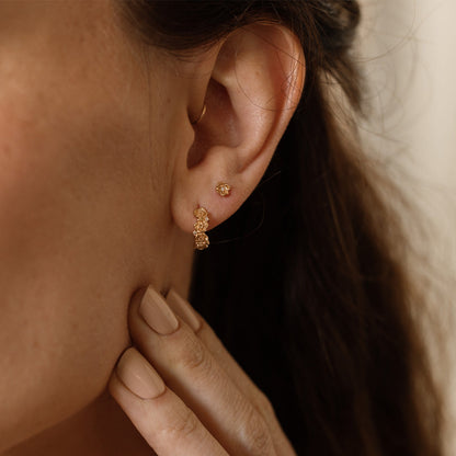 August CZ Birth Flower Stud Earrings