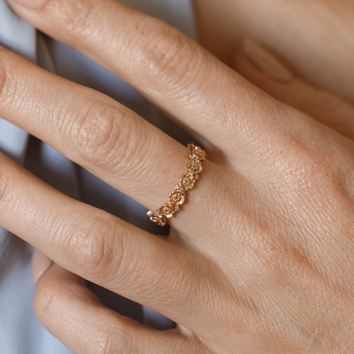 August CZ Birth Flower Eternity Ring