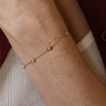 September CZ Birth Flower Station Bracelet